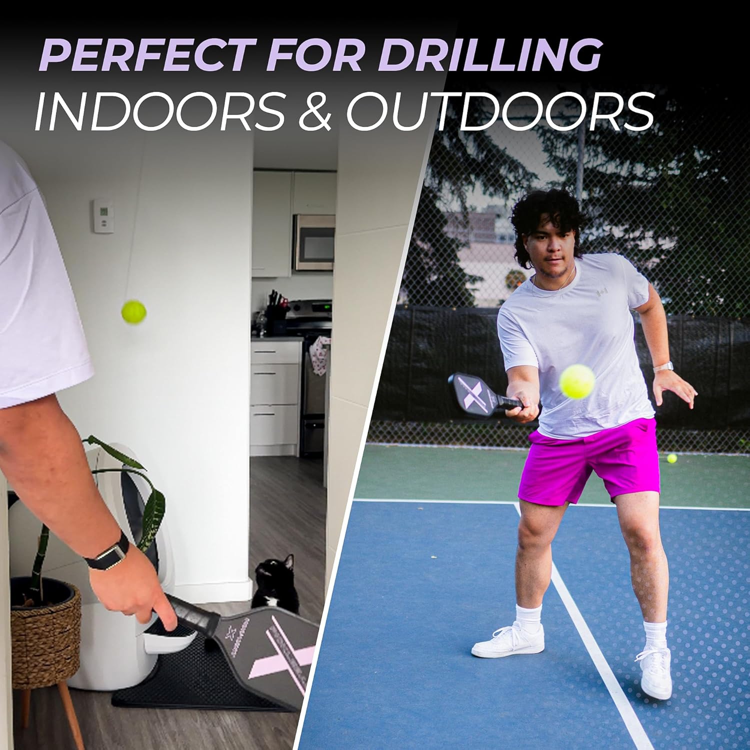 Sweet Spot Pickleball Training Paddle – Carbon Fiber Trainer with Indoor Wall Ball Attachment