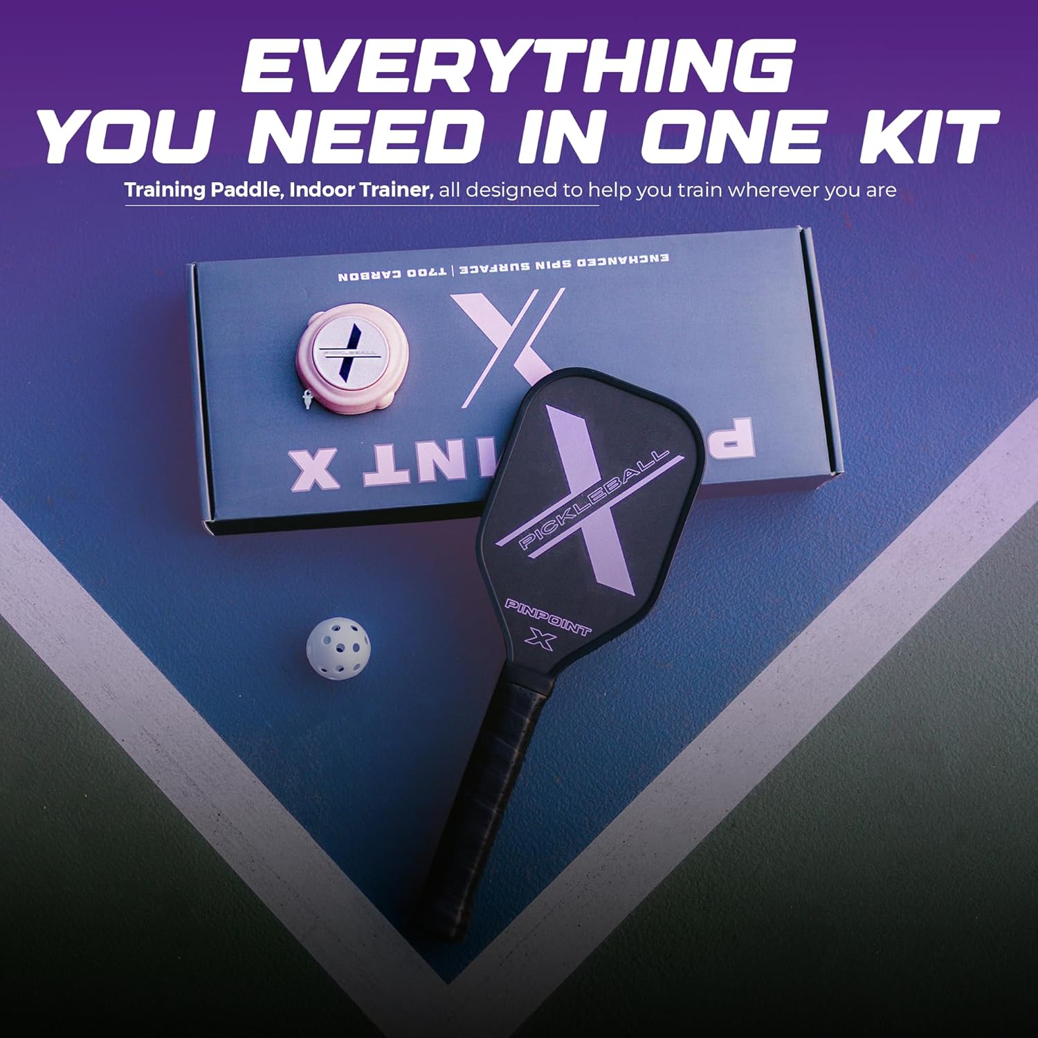 Sweet Spot Pickleball Training Paddle – Carbon Fiber Trainer with Indoor Wall Ball Attachment